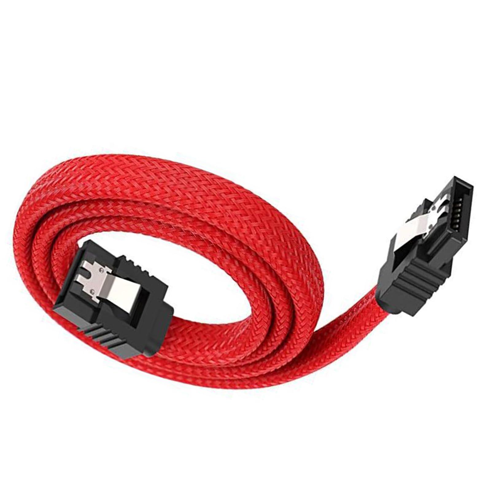 Tsophreniq SATAIII 6Gbps Data Transfer Cable 50cm Nylons Braideds Locking Latches for HDDs HDDs Internal Storage with Connectors