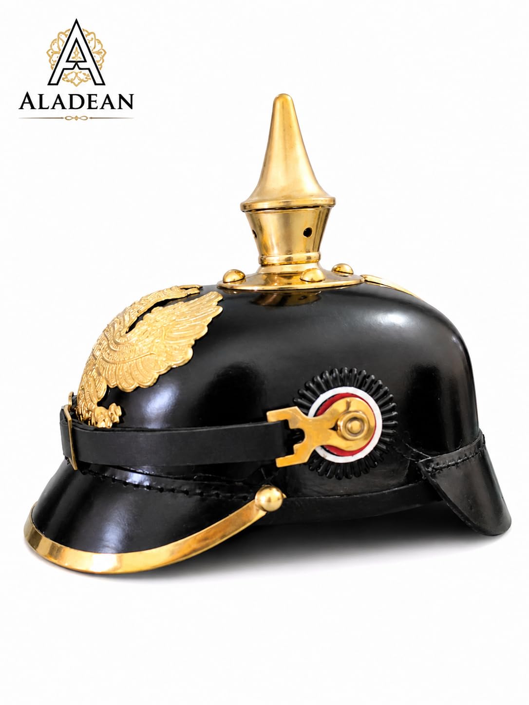 Deutscher Pickelhaube Lederhelm 1856-57 | WWI WWII Pickelhelm Preußischer Helm Bayerisch Sachsen Garde Württemberg Artillar Kavallerie Regiment Offizier Uniform Prop