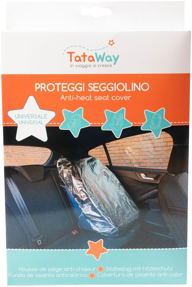 TataWay Housse Siège Auto Enfant Universelle - Protection Thermique Anti-Surchauffe Et Anti-UV, Tissu Métallisé Pliable
