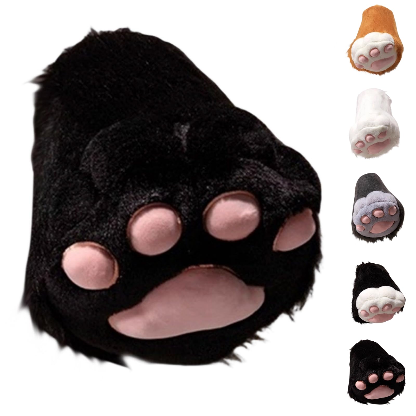 Generisch Cosplay Animal Cat Plastic Claws for Fursuit Feet Paw Shoes Furry Paw Slippers Adult Costume Accessory Set Carnival Costume Women (Single), A 03, 2/2.5 UK