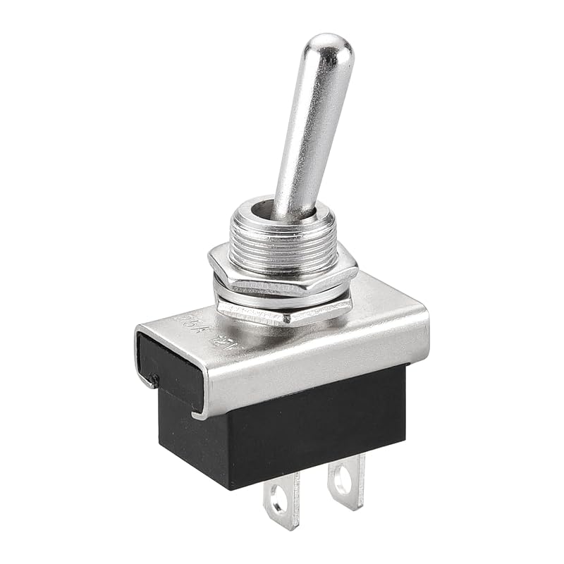 Interruptor tipo toggle metálico Heschen ON/OFF 12 V 25 A KN3D-101 para painel – 1 unidade