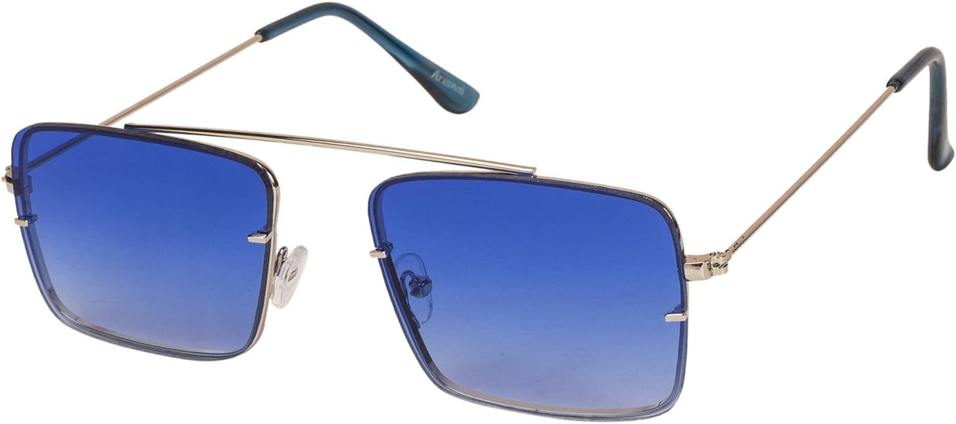 Raees Rectangle Shape Silver-Blue Mirrored UV Protection Sunglasses For Men [MA-9999-S10 ]