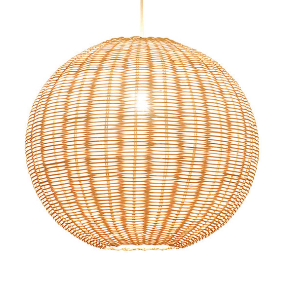 LYMSXAZOU Round Rattan Pendant Light Japanese Style Chandelier Pastoral Personality Hanging Lamp creative Retro Chandeliers Ceiling Wicker Lampshade For Kitchen Island, Living Room