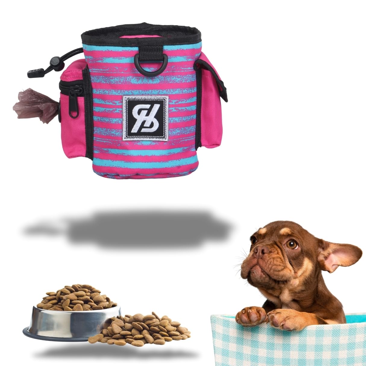 Koncept Women's Pink Dog Treat Pouch, Waterproof Dog Walking Bag For & Men, Food Snack Bag Feed Obedience Treat Storage Dog Treat And Poop Bags Pouch & Drawstring Closure