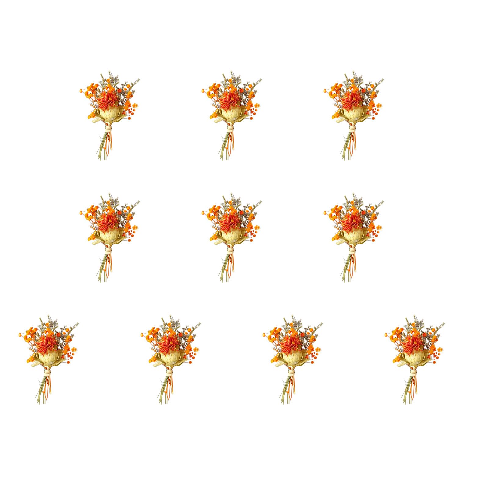 NEWFT 10Pcs Miniature Dried Bouquets 10cm High Dried Flower Bunches Floral Arrangements For Wedding Valentines Wrapping