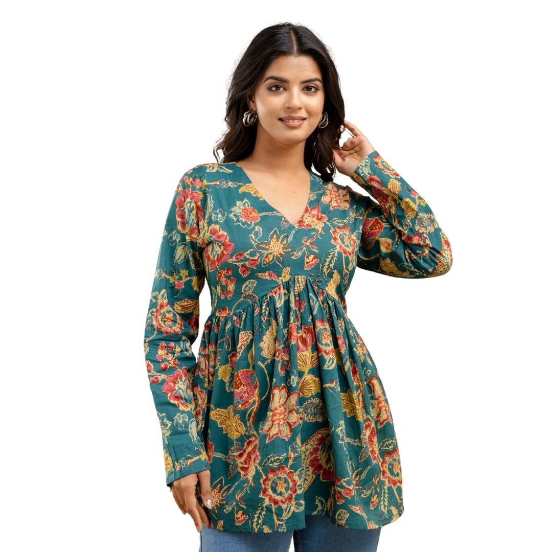 label adrija Cotton Short Kurti || Short Anarkali Kurti || Short Kurti Women-picture-29