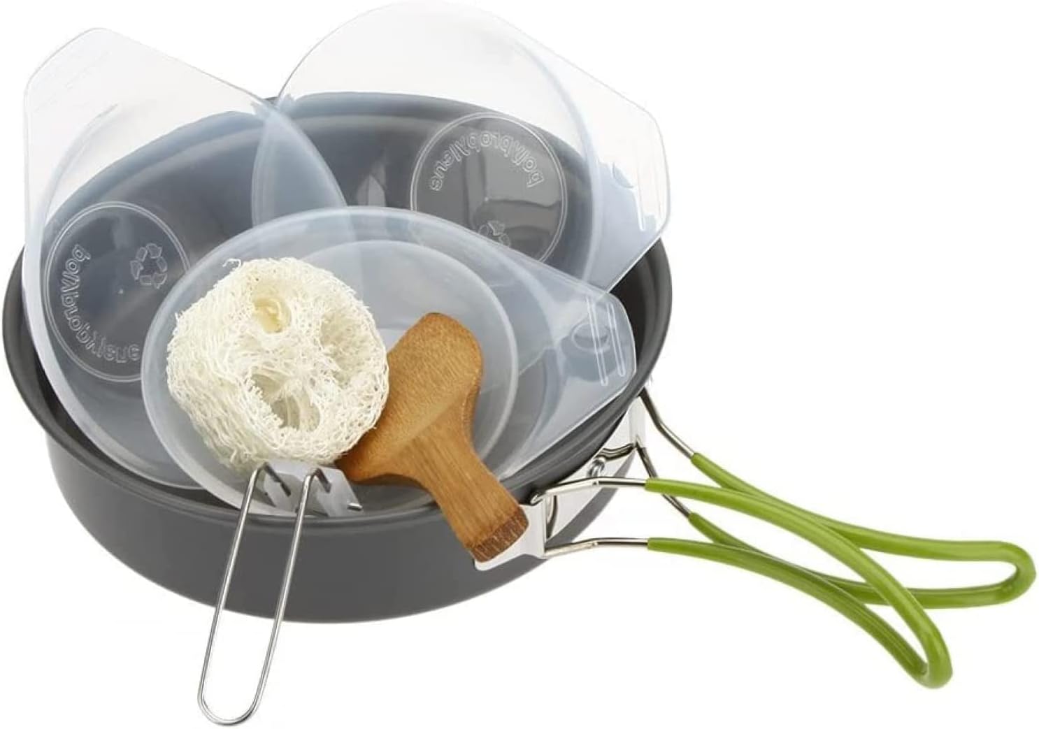 Camping Cookware Mess Kit, Campfire Cooking Set Pot Pan Bowl Camping Picnic Hiking Utensils