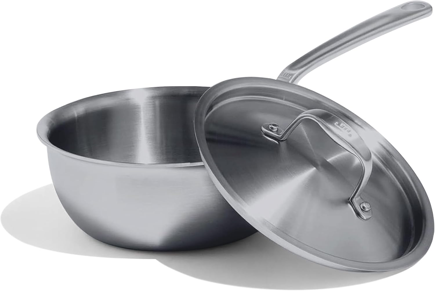 Made In Cookware - 2 Quart Stainless Steel Saucier Pan - 5 Ply Stainless Clad - Professional Cookware - Crafted in Italy - Induction Compatible