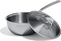 Made In 2 Qt Stainless Steel Saucier Pan - 5-Ply Clad Professional Cookware, Induction Compatible, Crafted in Italy