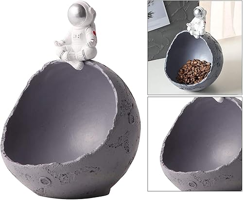 Miniatura 6 de Figura de astronauta de resina, adorno de astronauta de astronauta, escultura en caja de almacenamiento, organizador de cuencos para decoración de