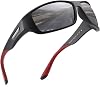 PUKCLAR Sonnenbrille Herren Polarisierte UV400 Schutz Kat. 3 leichter TR90-Rahmen winddichte Sportbrille für Fahrrad- & Motorsport universeller Outdoor-Einsatz