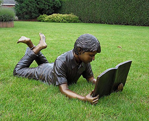 H. Packmor GmbH Escultura de bronce niño leyendo