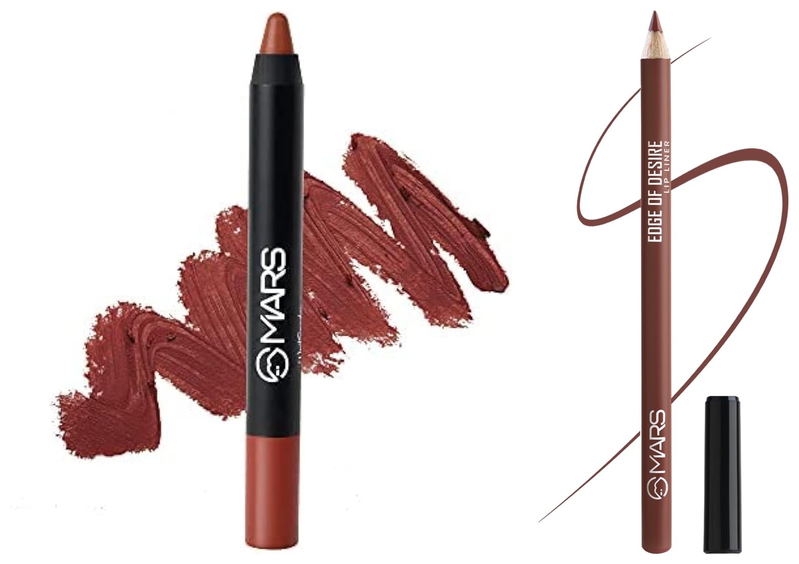 MARS Long Lasting Crayon Lipstick up to 12 Hours Stay Matte Finish Waterproof Lip Crayon (3.5 gm) 10-Girl Power Matte Lip Liner One Swipe Smooth Long Lasting Lip Pencil (1.4gm) (02-DEEP DAWN)-picture-39