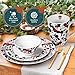 Zrike Disney Minnie Mouse Ceramic Plate Set Brands - Dishwasher & Microwave Safe | Official Disney Licensee (Salad Plate - 4 Set)