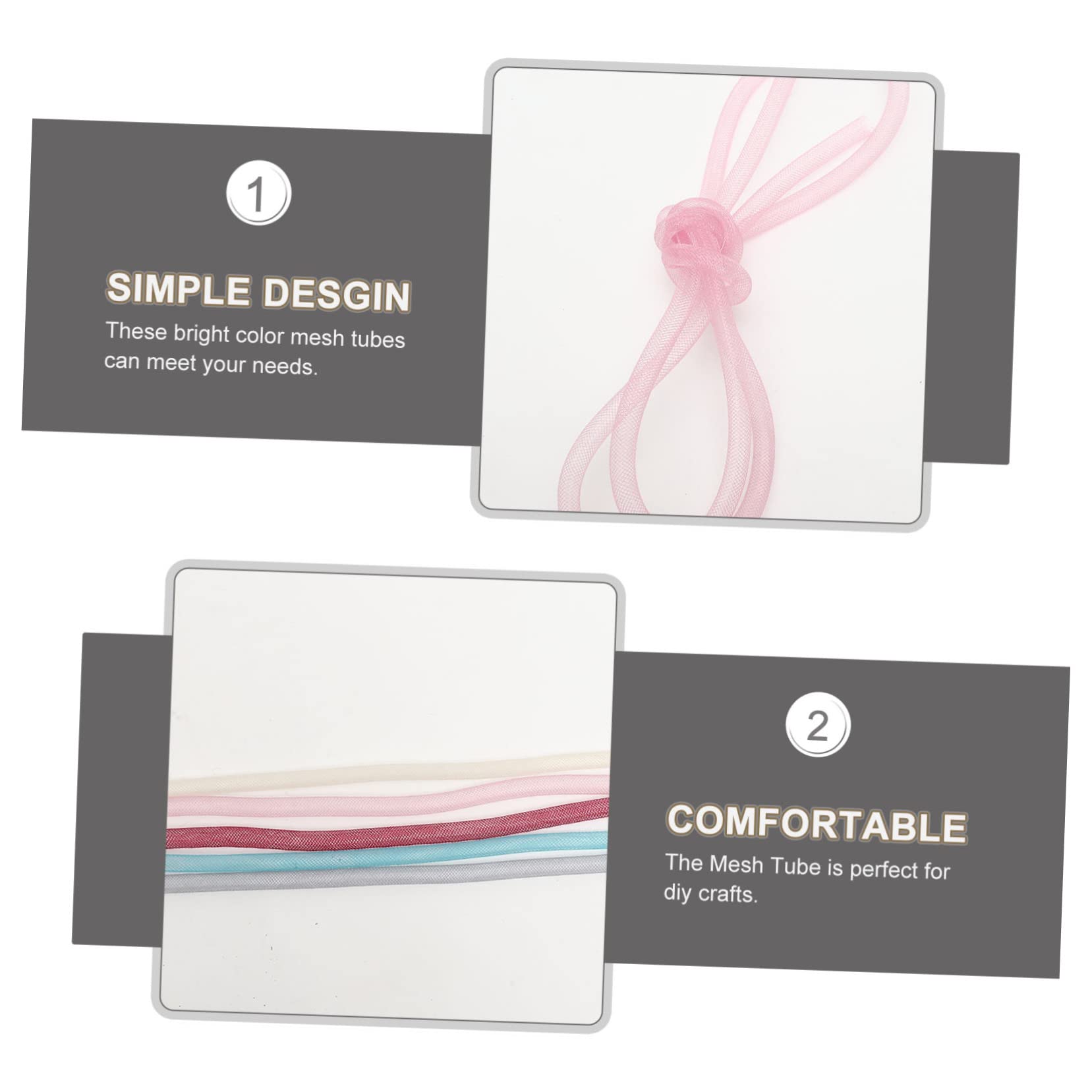 LIFKOME Hair Accessory DIY Materials Mesh Tube for Bracelet Necklace Decorative Mesh Tubing 10 Colors