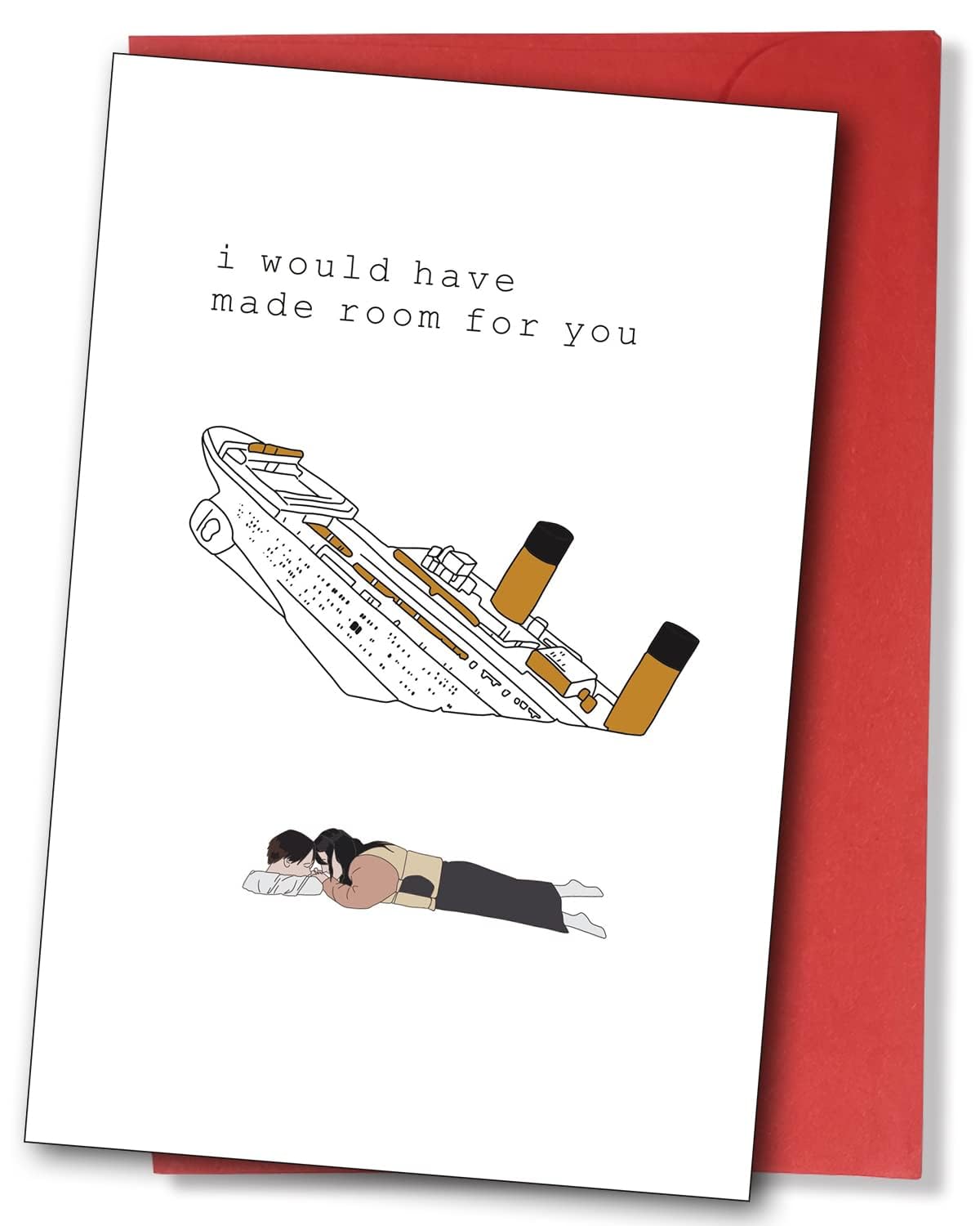 Funny Titanic Valentine's Day Card for Husband Wife, Romantic Humor Anniversary & Birthday Card for Him Her, Cute Love Note for Boyfriend Girlfriend