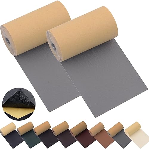 Miniatura 10 de Cinta autoadhesiva de reparación de cuero, paquete de 2 unidades, de 3 pulgadas x 55 pulgadas, autoadhesiva, para sofás, muebles, sillas