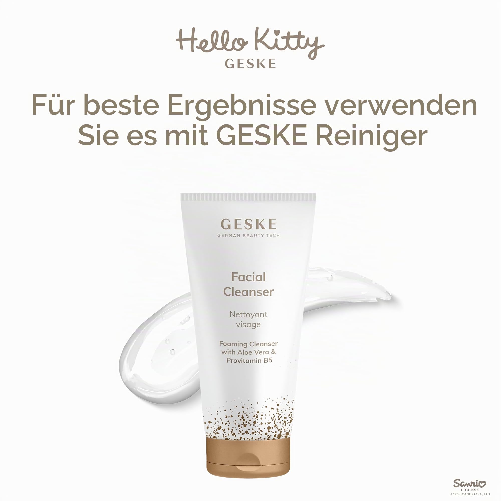 GESKE x Hello Kitty | SmartAppGuided™ Sonic Facial Brush | 4 in 1 | Elektrische Gesichtsreinigungsbürste | Reinigungsbürste | Gesichtsbürste | Hautreinigung | Skincare | sanfte Reinigung