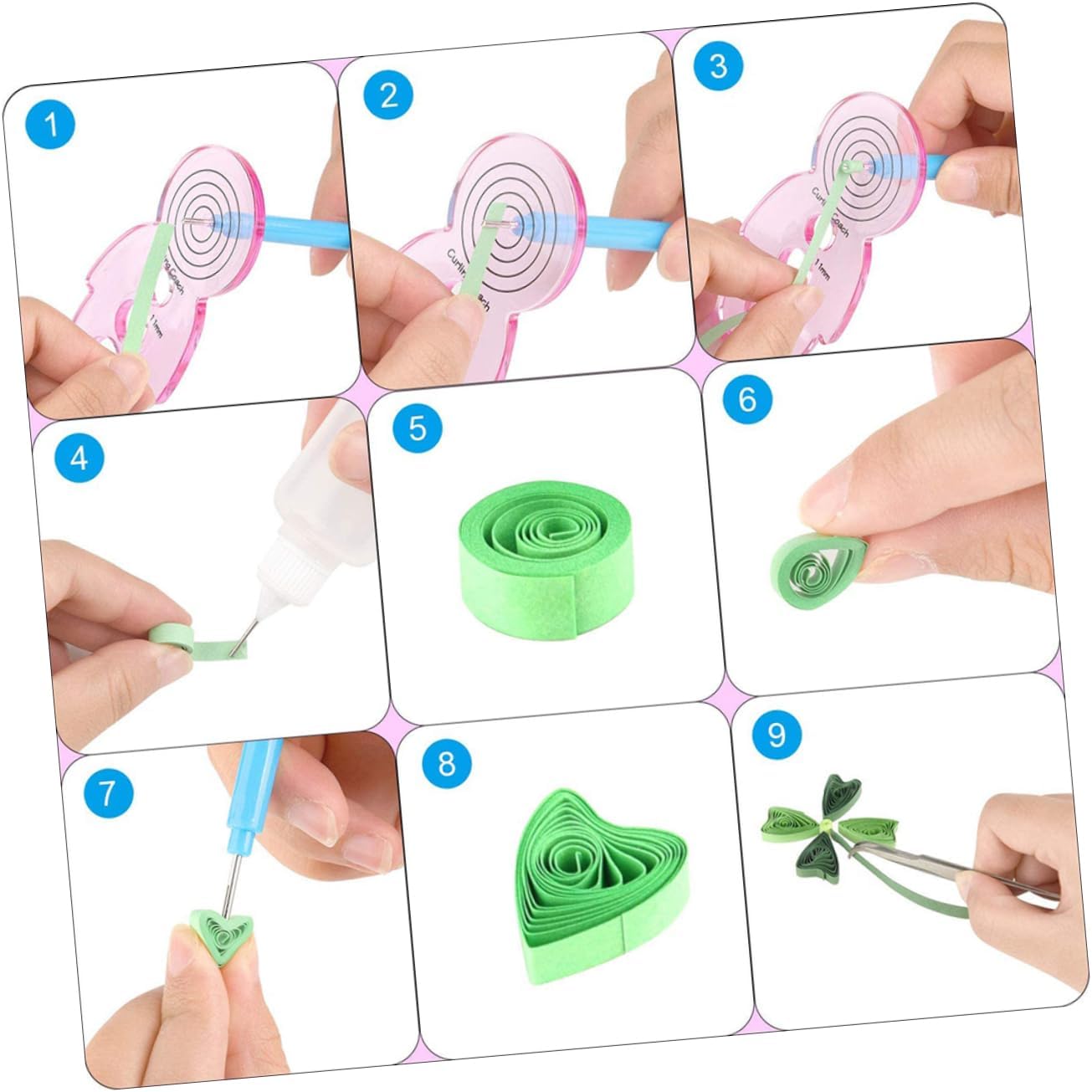 jojofuny DIY Paper Quilling Kit Paper Quilling Strips Set Art Tool Set for DIY for Boys and Girls Teachers Home School Craft