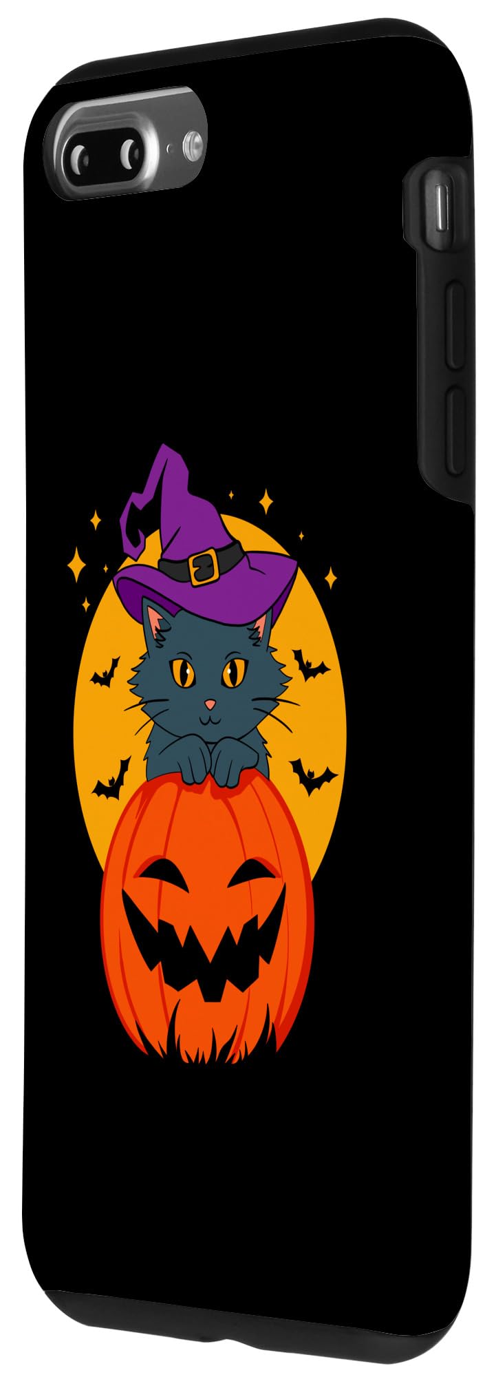 iPhone 7 Plus/8 Plus Black Witch Cat Pumpkin Halloween Case - Image 2