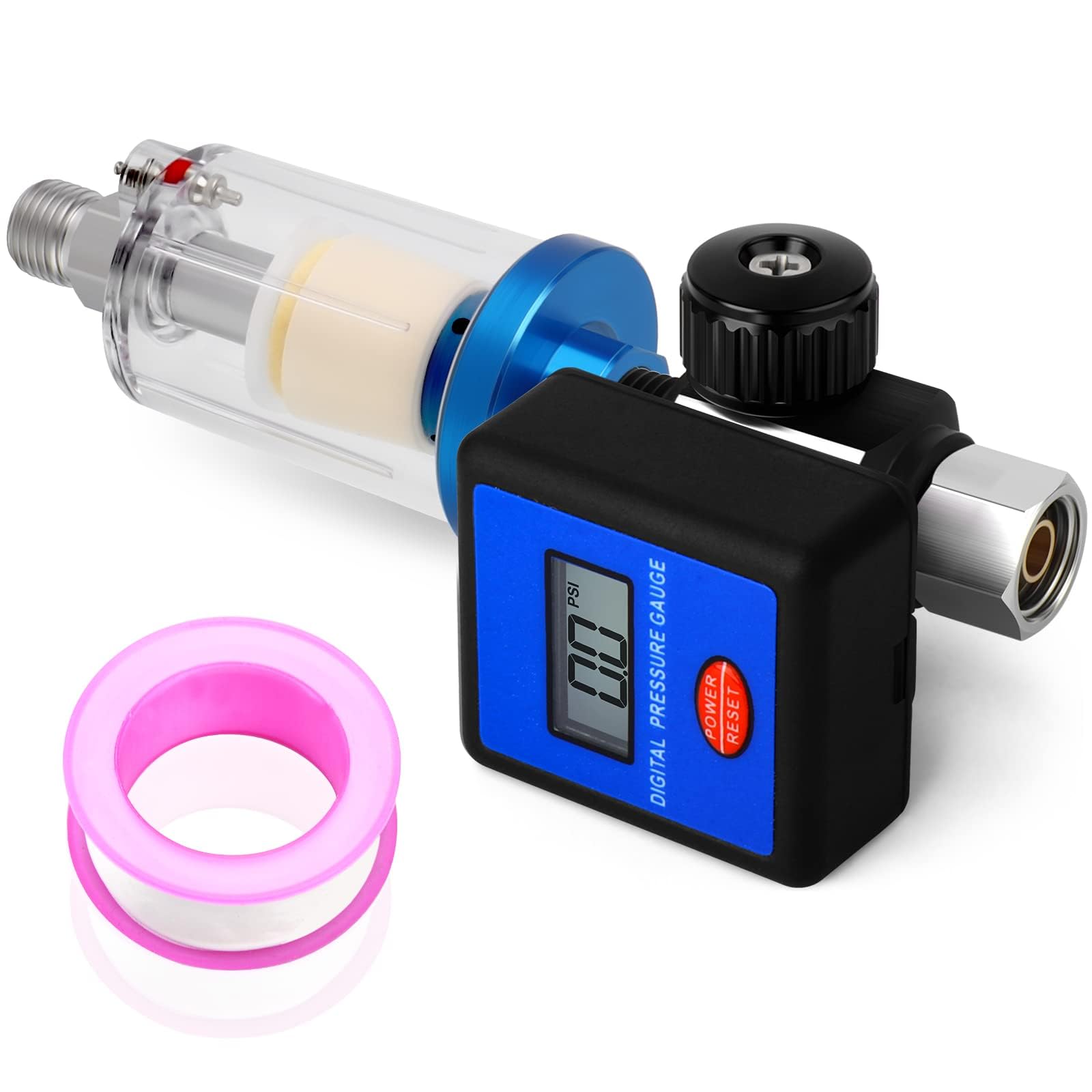 Jauge numérique 150 PSI et séparateur d'humidité pour outils à air et compresseurs
