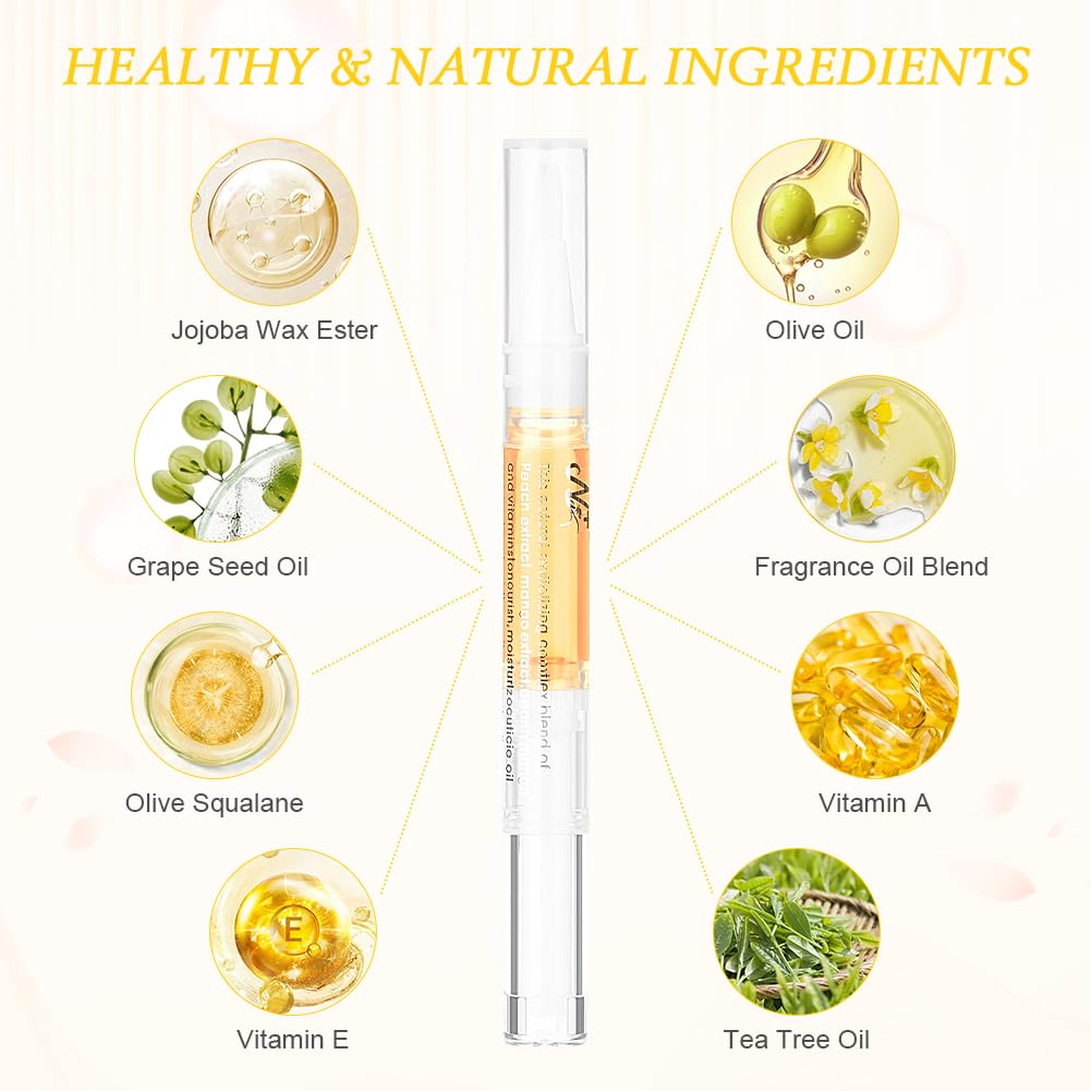 LOPHE Olio per Unghie e Cuticole, 2 Pezzi Penna per Olio Set di Oli per Cuticole, Trattamento delle Unghie, Nail Moisturizer, Nail Care Pen Formula Non Grassa