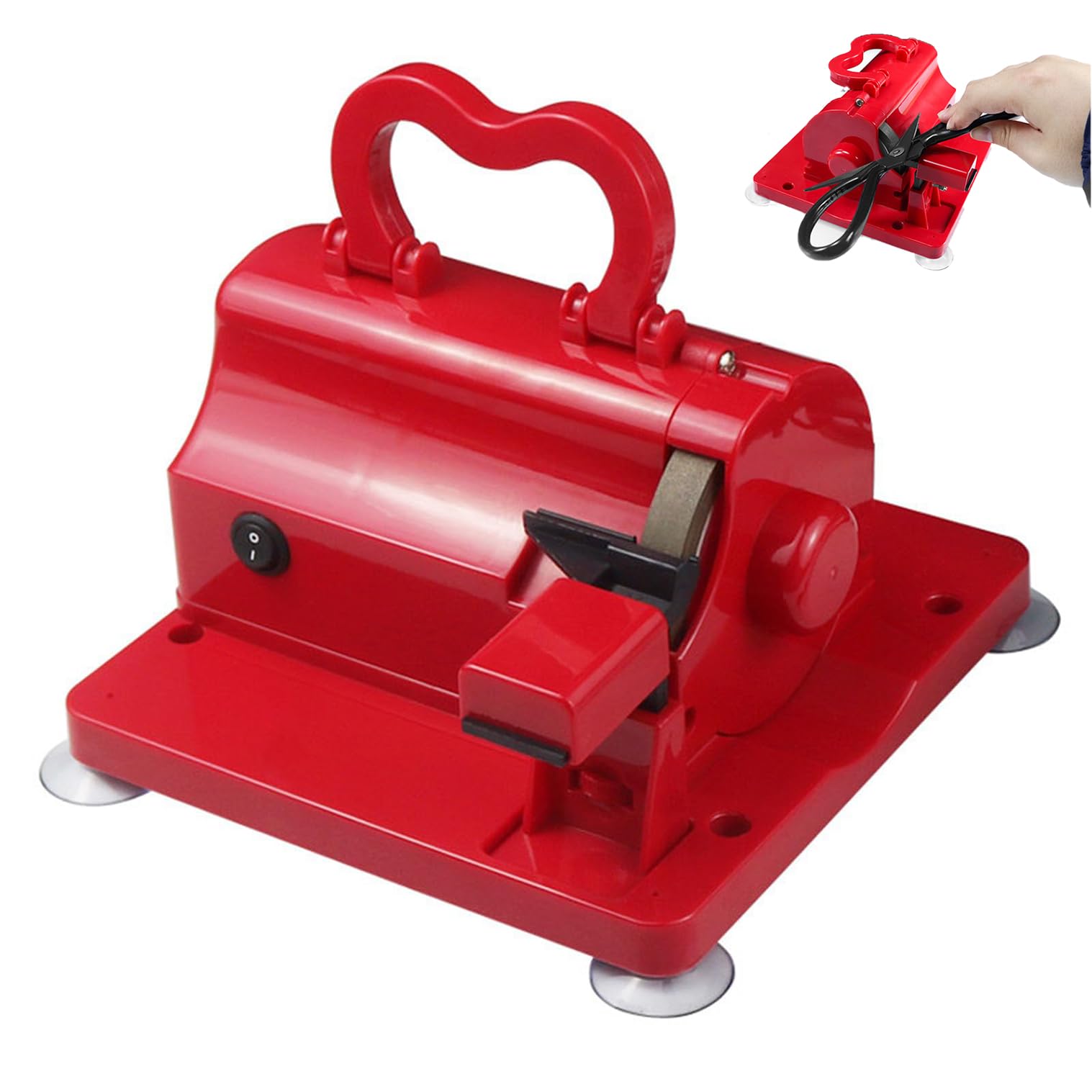 GYKOZY 220v Electric Scissors Sharpener, Knife Sharpening Tool, Hairdresser Self-Sharpening Scissors Machine, Grinding Angle 20-45°, Anti-Slips Design, Low Noise, for Scissors Grinding Tool