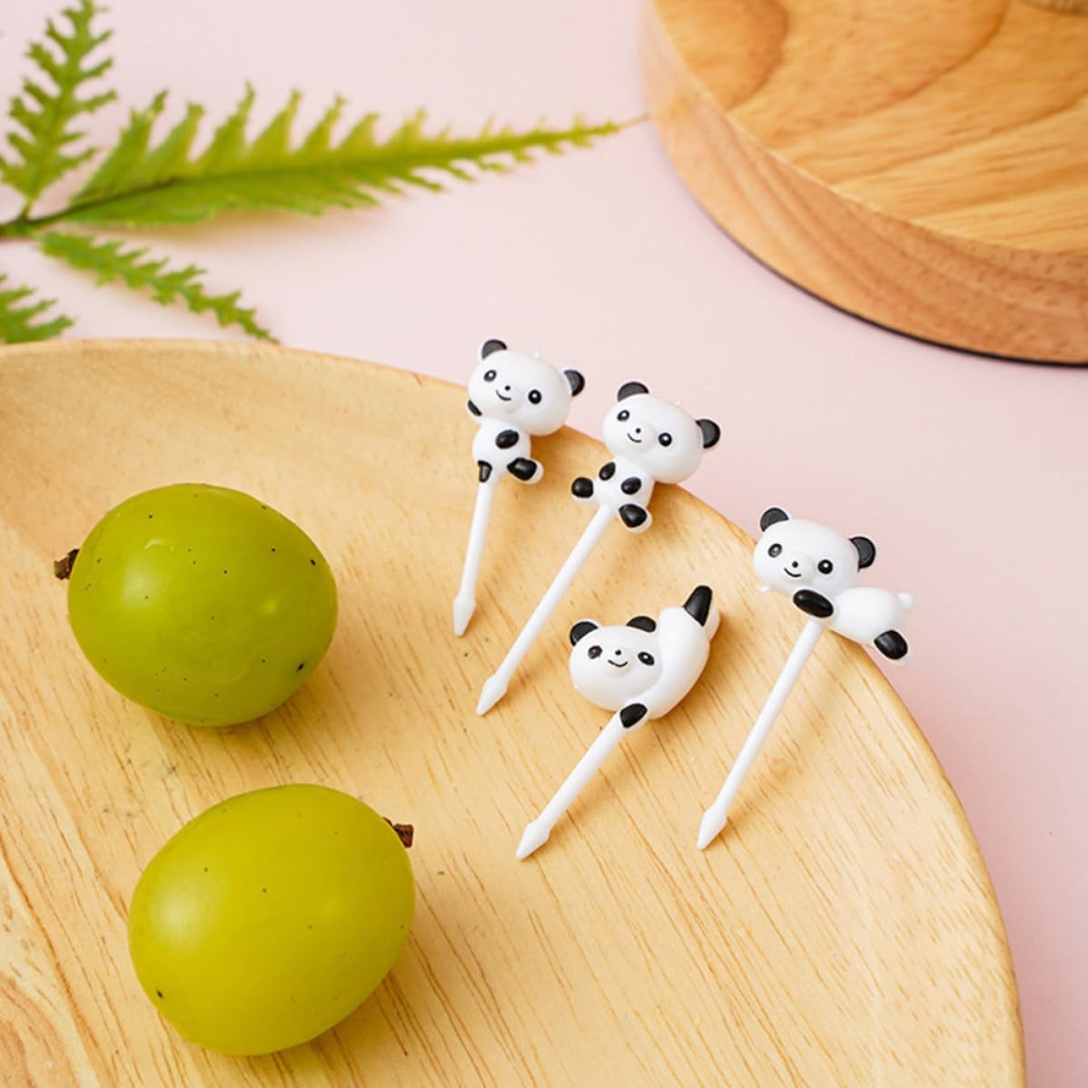 16pcs Cartoon Panda Food Picks Plastic for Fruit, Cheese, Bento Lunch