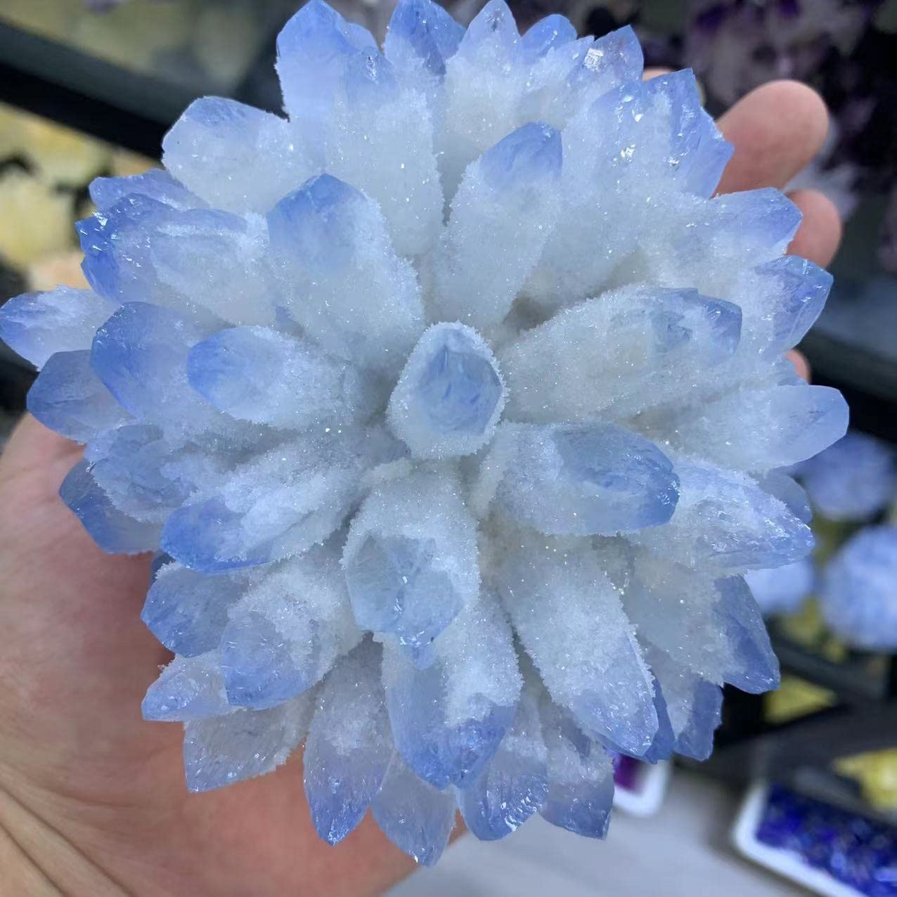 VERIMP Raumdekoration Home Beautiful Sky Blue Phantomquarz Spirituelle Home Office Aquarium Deko Geschenk (Size : 600-700g) (Size : 600-700g)