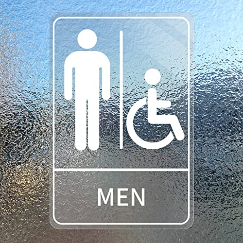 Autocollant Restroom pour homme autocollant de signalisation design noir pour porte toilettes