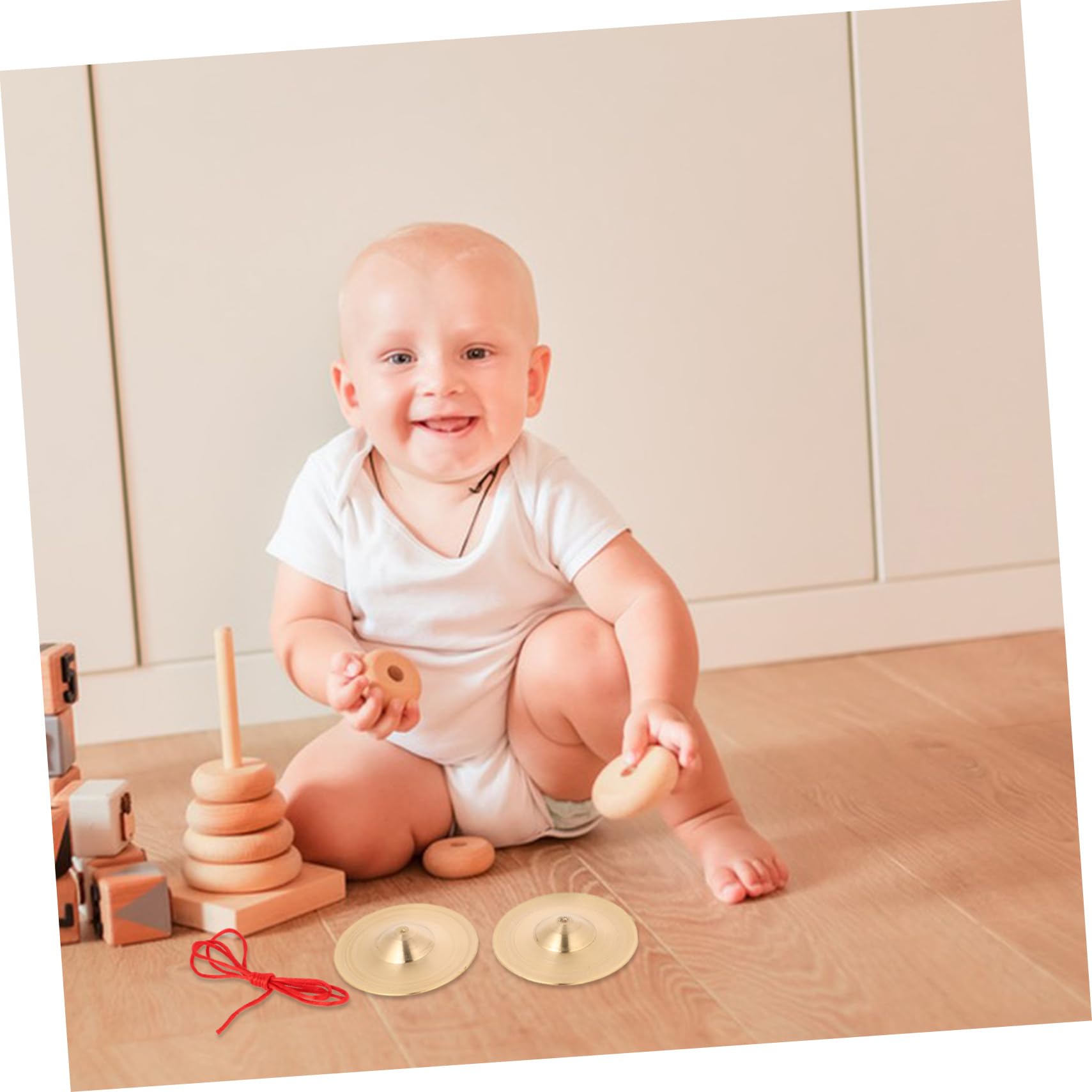 Toddmomy 1 Pair Alloy Hand Cymbals Belly Dancing Finger Musical Instrument Boys and Girls Small Cymbals