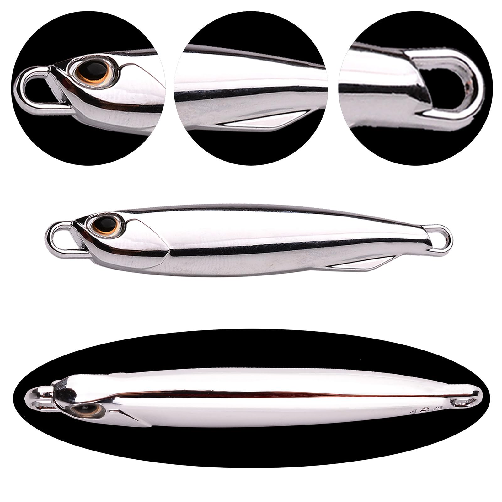 Generisch 8 Stück Metallguss Jigs Löffel Angelköder Angelgerät | Angelzubehör, einfach zu bedienen, 3D Augen, Angel Jigs, Köder für Süßwasser, Meerwasser, künstliche Köder