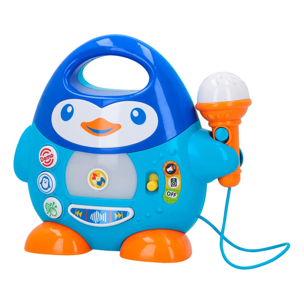 Winfun Karaoke pingüino, Con micrófono, Juguetes musicales, Sonidos y melodías, Para cantar, Infantil, Creatividad, Imaginación, Regalo, Para niños, Para bebés, + 18 meses (44754)