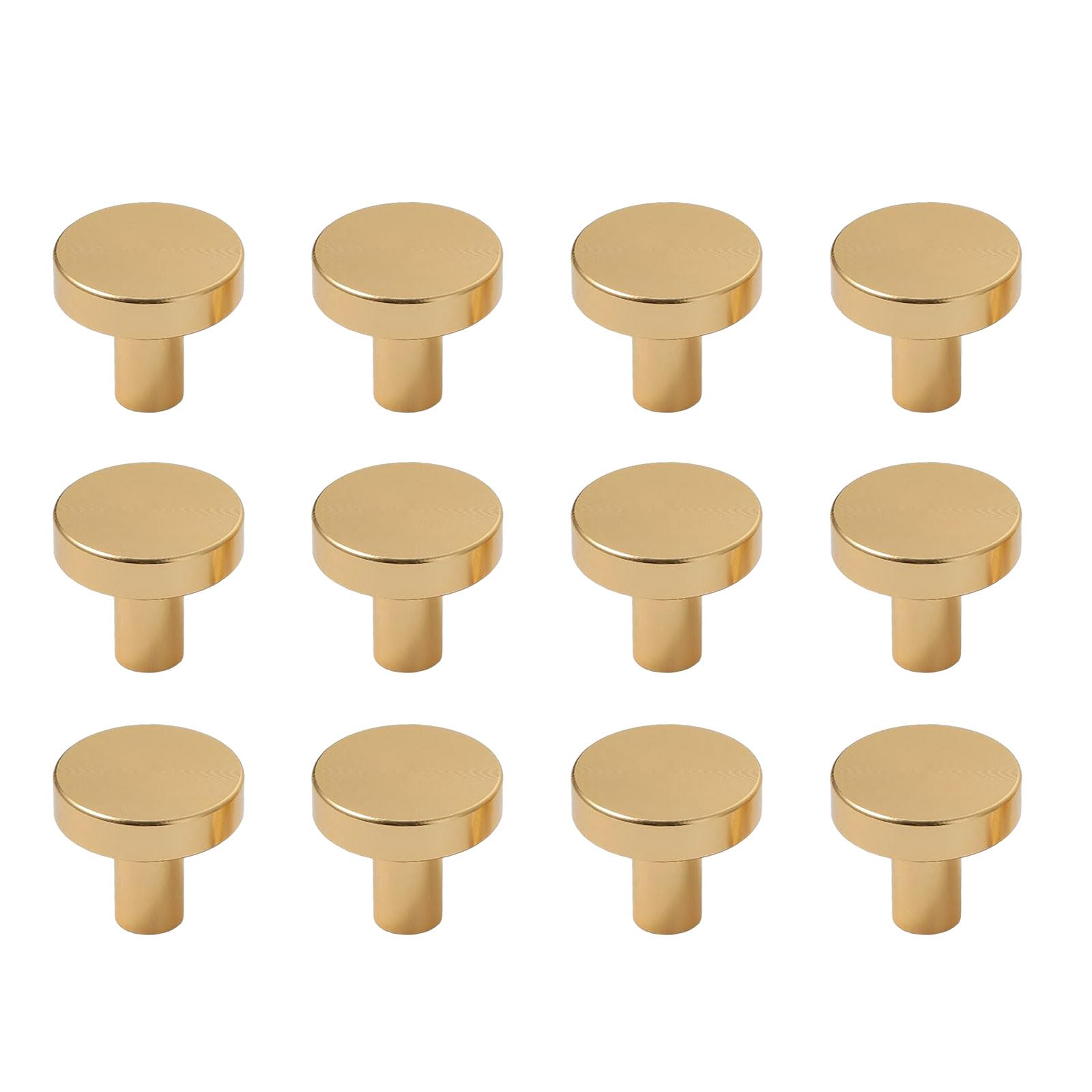Kalttoy Multicolor Drawer Knobs With Easy Install Set Brass Finished Knobs Gold Furniture Hardware Set 12Pcs For Furniture Enhancement Brushed Gold Hardware