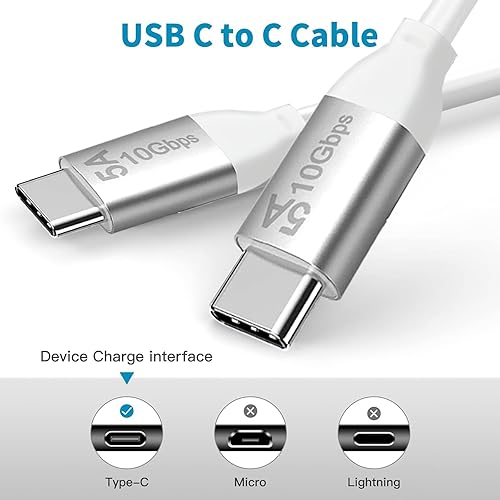 Miniatura 4 de Cable USB C a USB C 3.1 de 10 pies, cable USB 3.1 Gen 2 de 10 Gbps, cable de monitor 4K 60Hz y carga rápida de 100 W con E-Mark para Thunderbolt 34,