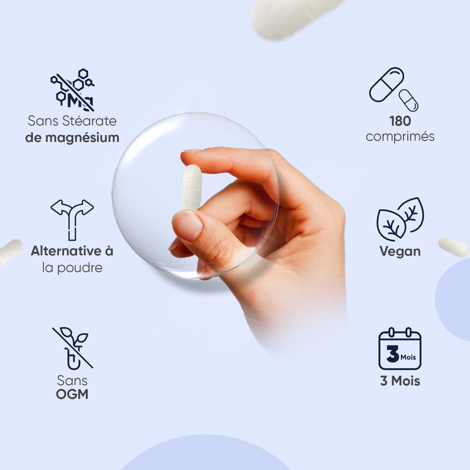 BCAA Comprimés 2:1:1 Vegan 2000mg, avec Vitamine B6 et B12 – 3 Mois de Stock – Seulement 2 Comprimés Sécables par Jour, Acides Aminés 180 Tablets – sans Arôme, sans Aspartame ni Sucre, sans OGM