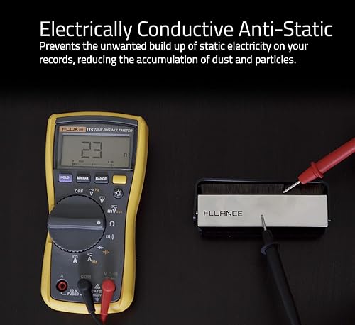 Miniatura 4 de Fluance Kit de limpieza de discos de vinilo y lápiz capacitivo con cepillo 2 en 1 de fibra de carbono antiestática y terciopelo suave LP y cepillo