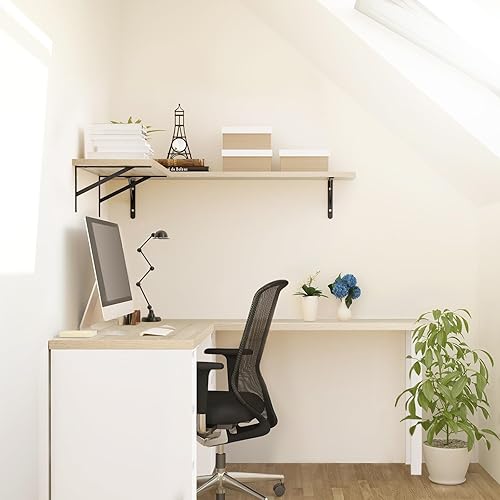 Miniatura 65 de Kaboon Mesa universal de 45.67 x 23.62 pulgadas, escritorio sólido de una pieza, encimera de melamina reversible, escritorios dobles, escritorio en