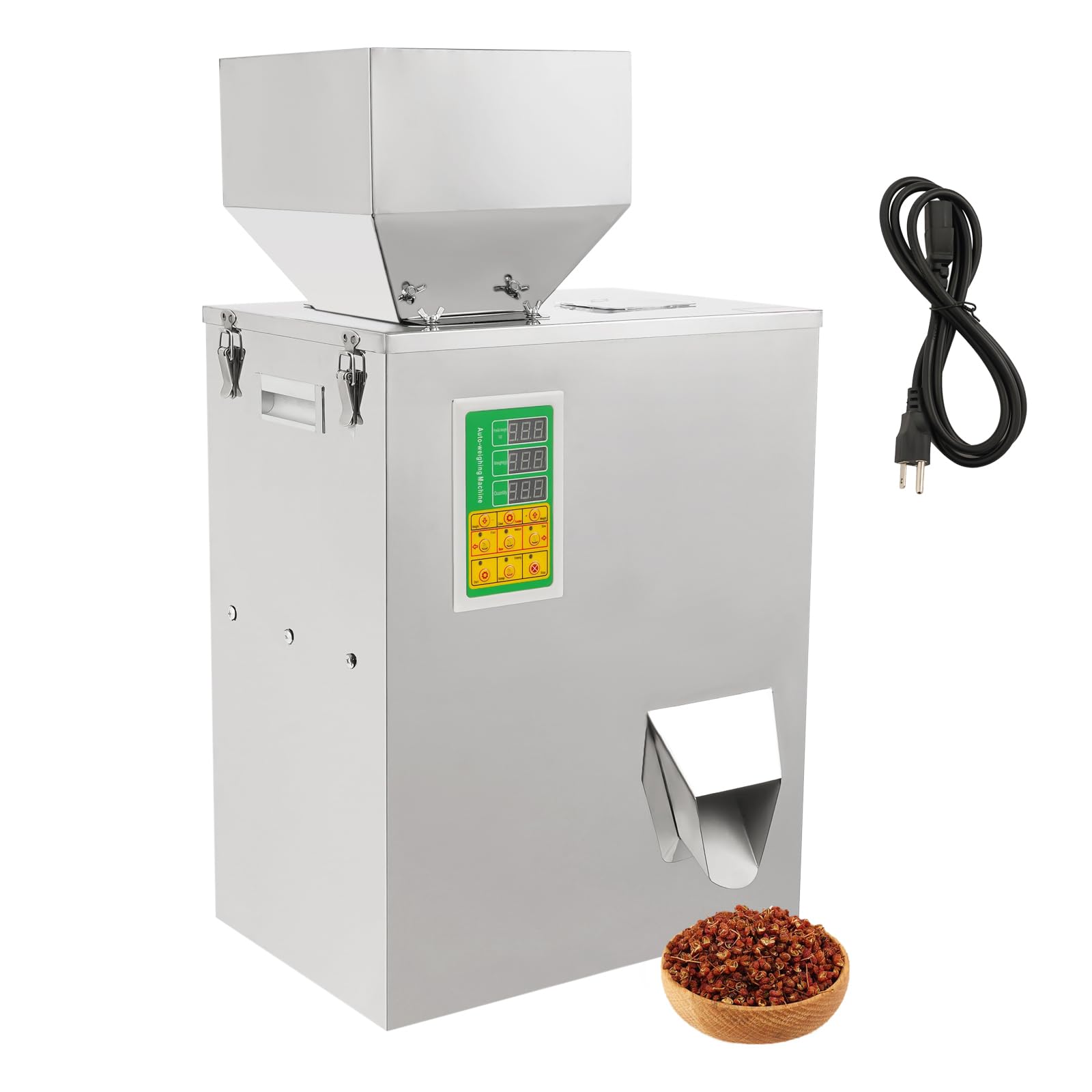 JAYGOVAN Powder Filling Machine, 0.02-1.1lbs/10-500g, Automatic Intelligent Particle Weighing Filling Machine, Bottle Bag Powder Filler Particle
