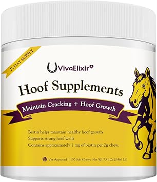 Hoof Supplements for Horses, Horse Supplies, Strengthener with MSM, Horse Health - Supports Strong Hooves and Optimal Growth,Keep Hoof Healthy-150 Chews