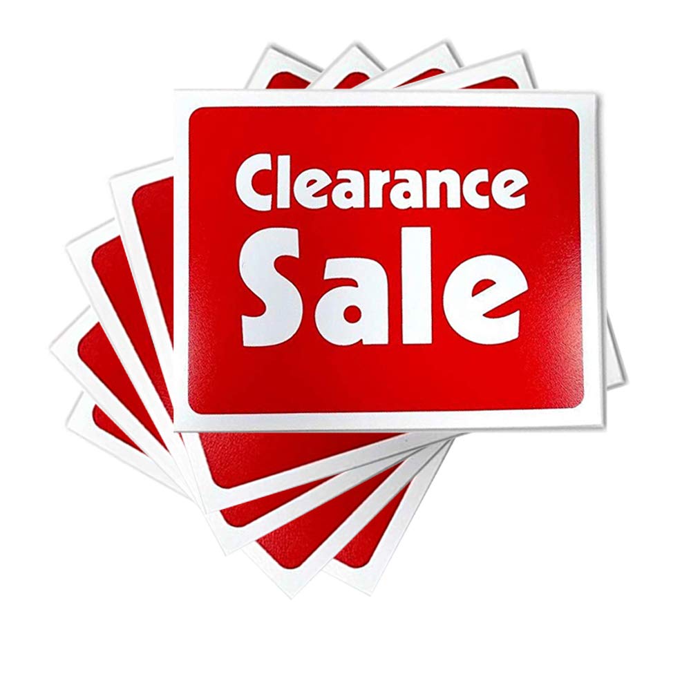 Red & White Retail Business Sign - Clearances - 5.5" H x 7" W - 5 Pack