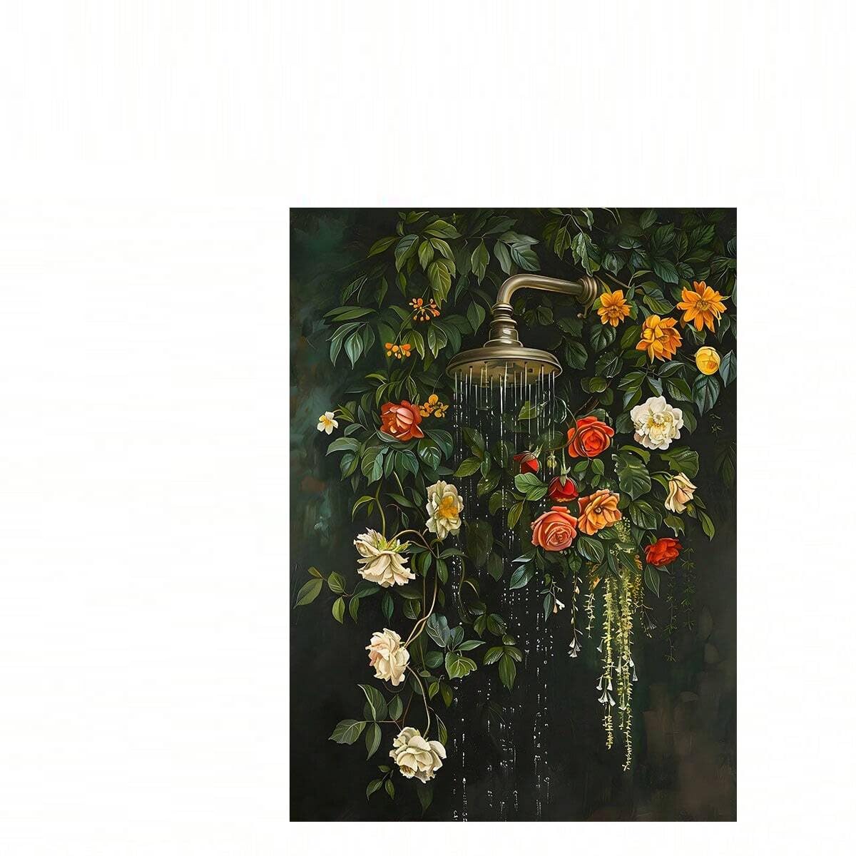 lámina decorativa botánica para pared, ideal para la decoración del baño (30x40cm/Con marco)