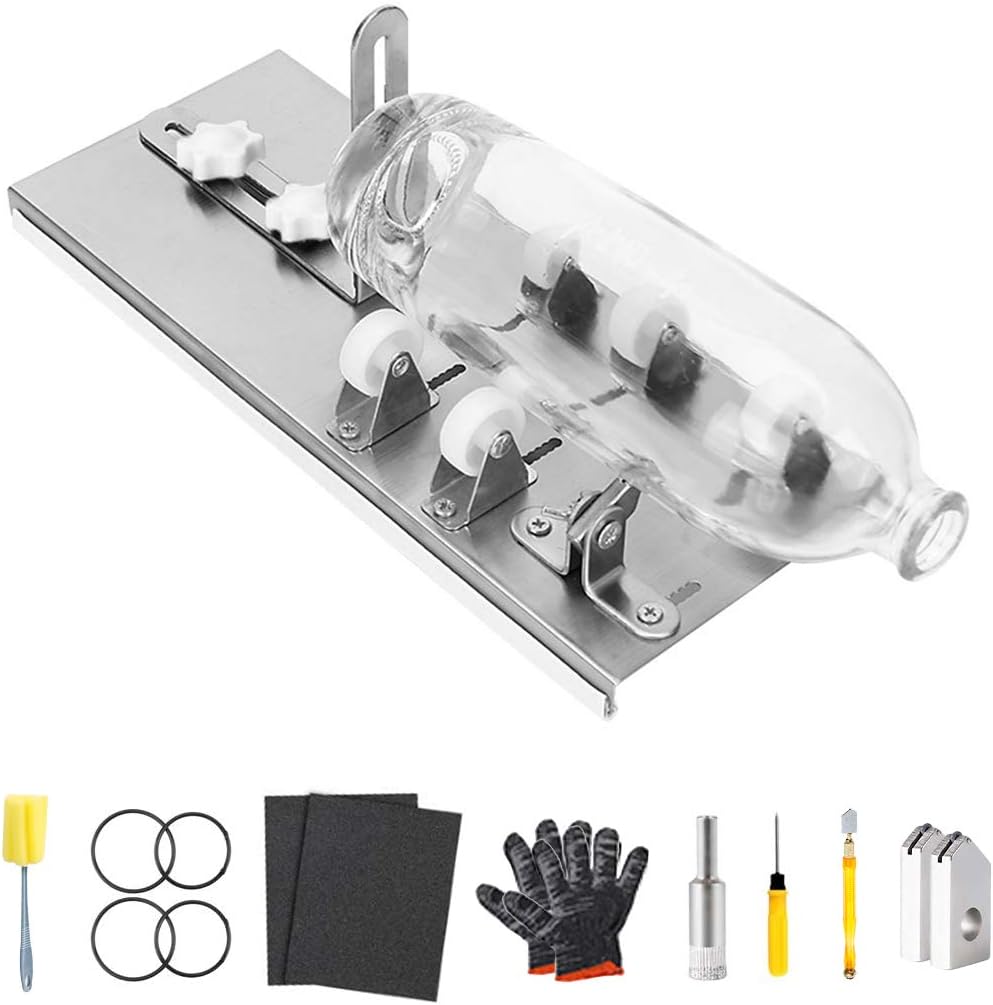 Puimentiua Upgraded Glass Bottle Cutter Cutting Glass Tools Set for DIY Home Decorations, Bottle Cutting Tool for Cutting Wine Beer