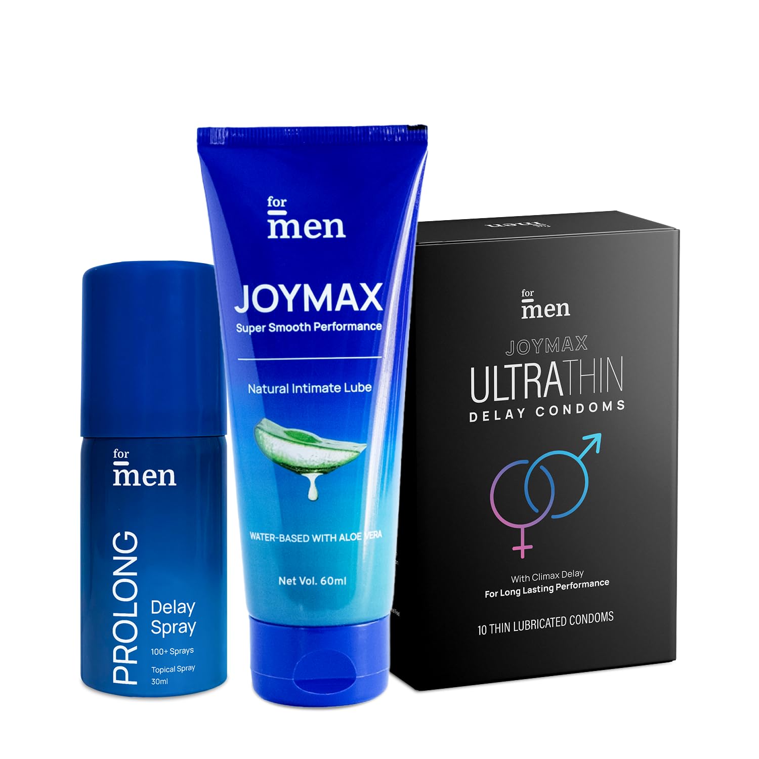 ForMen JOYMAX Ultra Thin Delay Condom (10 sheets) with Prolong Spray (30ml) and Water-Based Intimate Lube Gel (60ml) with Aloe Vera Combo-picture-24