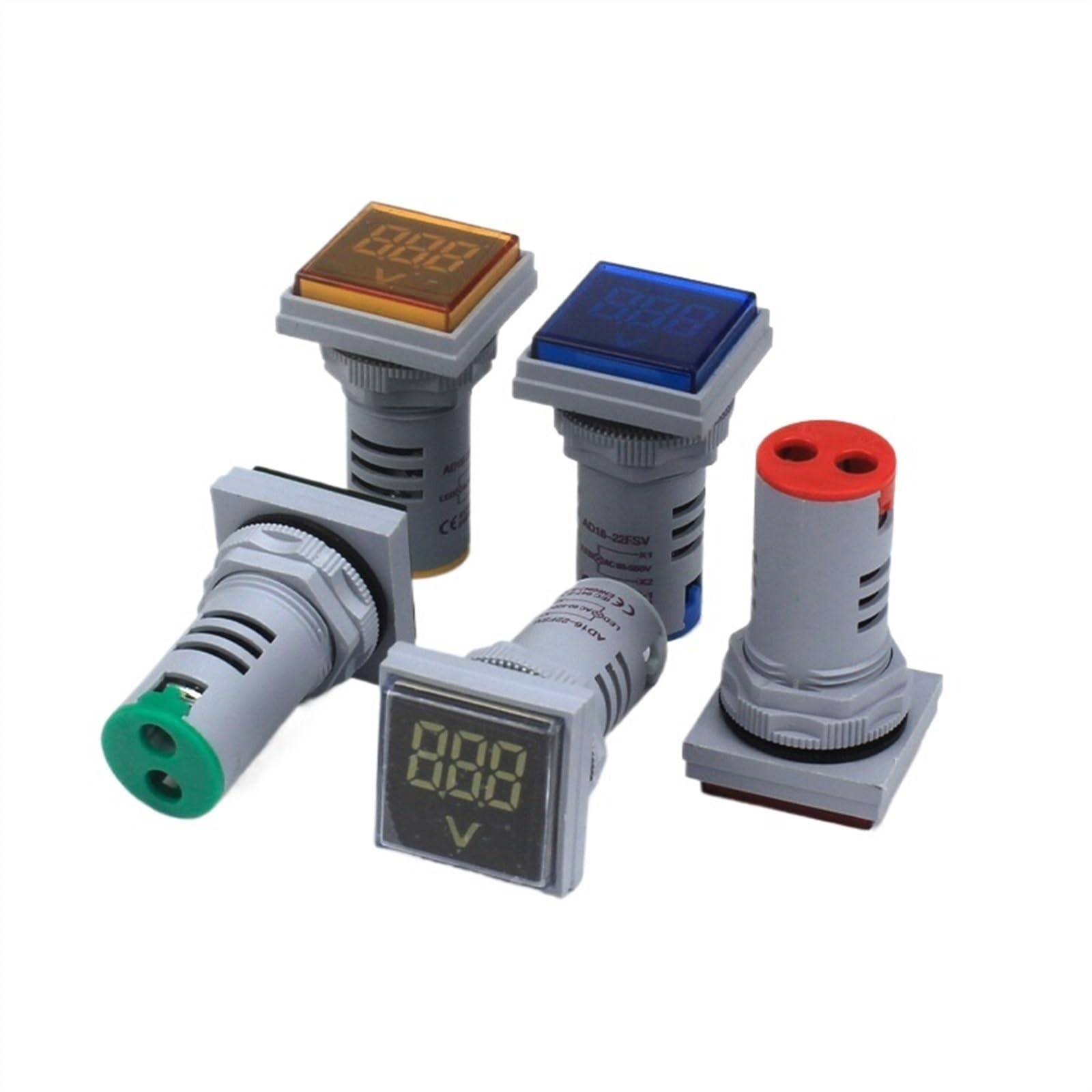 Voltmetro Digitale LED &ndash; Mini Display AC 60-500V &ndash; Misuratore Di Tensione &ndash; Colore Casuale
