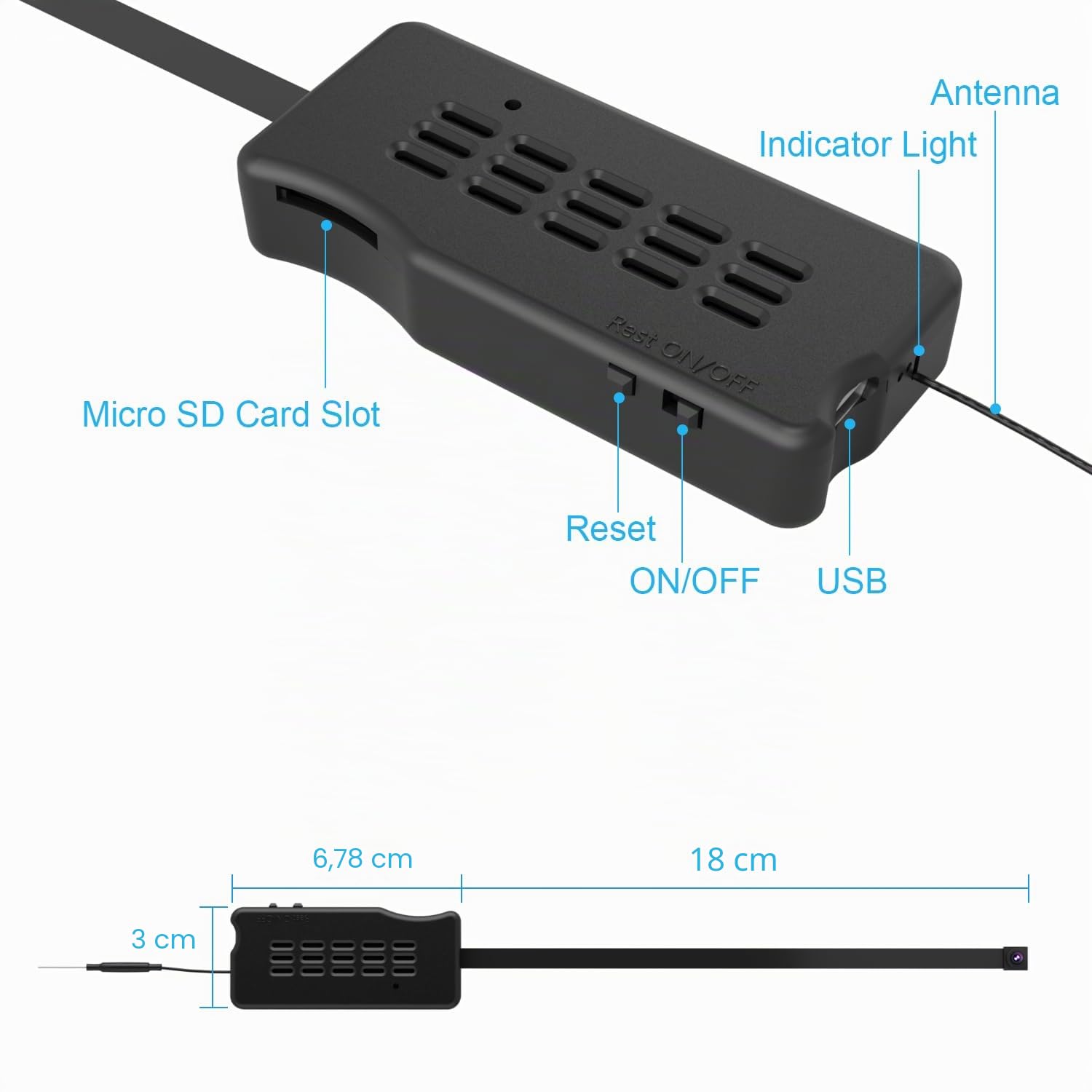 HiSpyCam Módulo DIY Mini Cámara HD 1080P Pequeñas Cámaras de Seguridad WiFi Cámara de Niñera Inalámbrica Pequeña