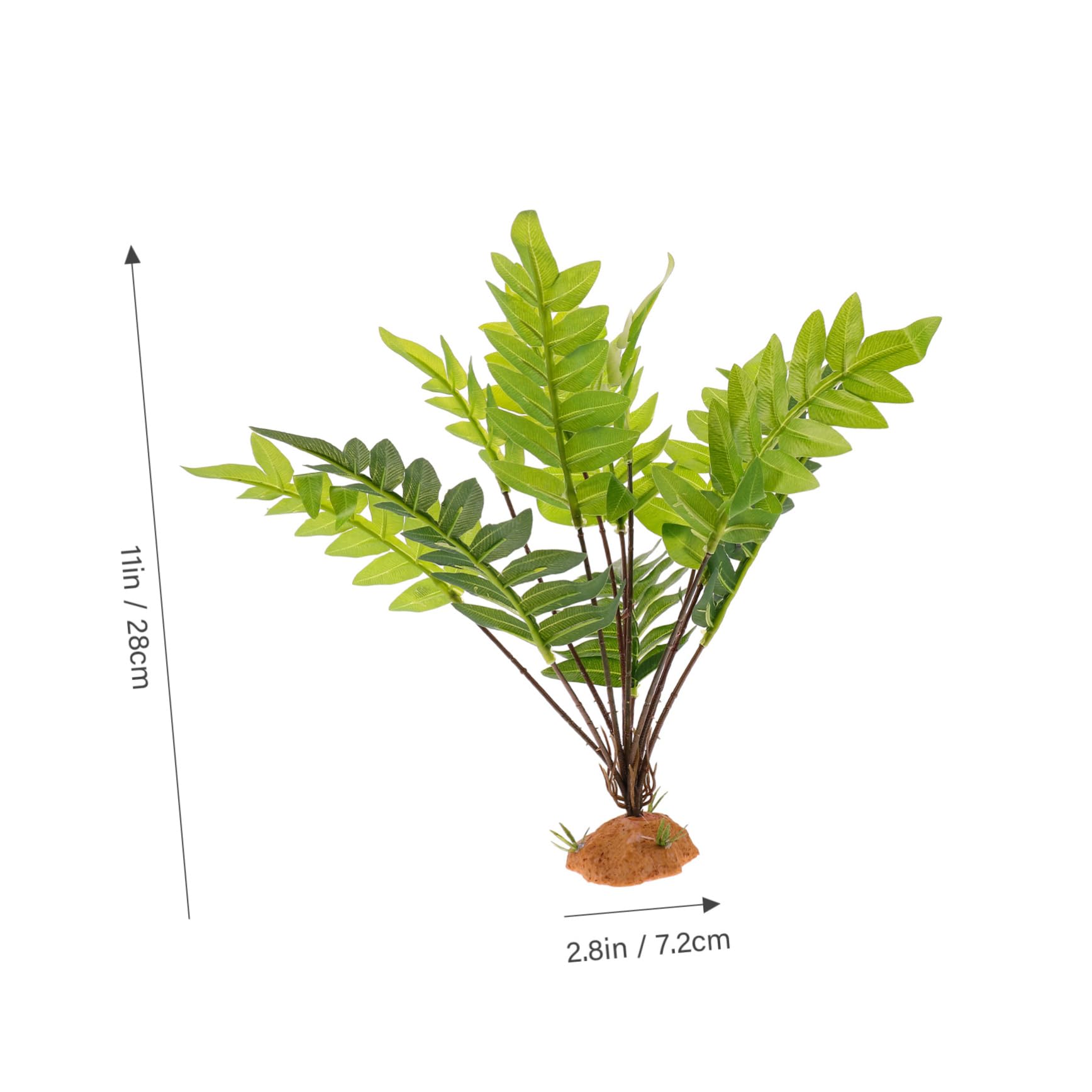COLLBATH Reptile Tank Decorative Plants Realistic Fake Plant Ornament for Reptile Habitats Weighted Base for Stability for Lizard and Snake Tanks
