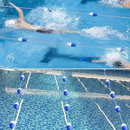 Pool Rope Floats to Divide Pool 18 Ft 30 Foot 16ft 20 Ft 25 Ft, Pool Safety Rope with Floats, Pool Divider Rope Deep Shallow End for Kids, Indoor Outdoor Pool Lane Divider(Length - 80 Foot)