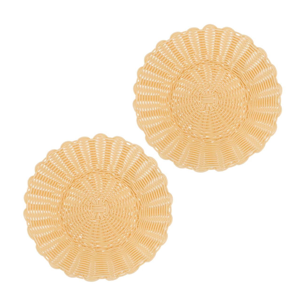 VINTORKY 2pcs Plastic Fruit Basket Bread Storage Basket Fruits Serving Basket Woven Basket Fruit Vegetable Storage Basket Food Serving Basket Storage Baskets Food Organizer Pp re-usable