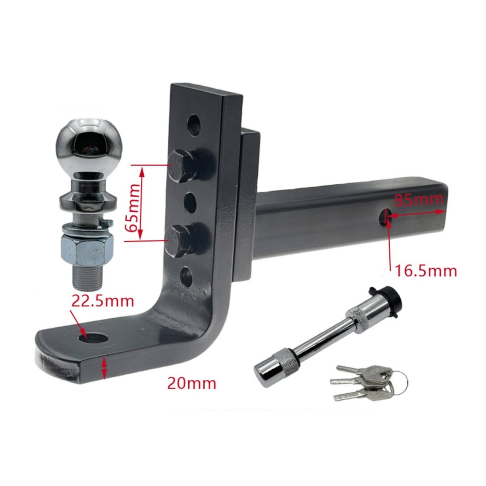 perfk Brazo Remolque Ajustable Multiorificio Herraje Reforzado para Conducción Todoterreno, Style to 1